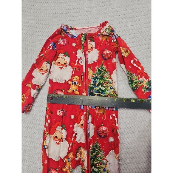 Bums & Roses Sleeper Size 18/24 Months Christmas Santa Bamboo Pajama Romper - Picture 3 of 6